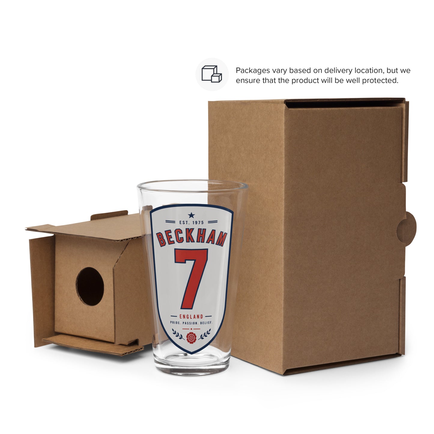 David Beckham England Pint Glass