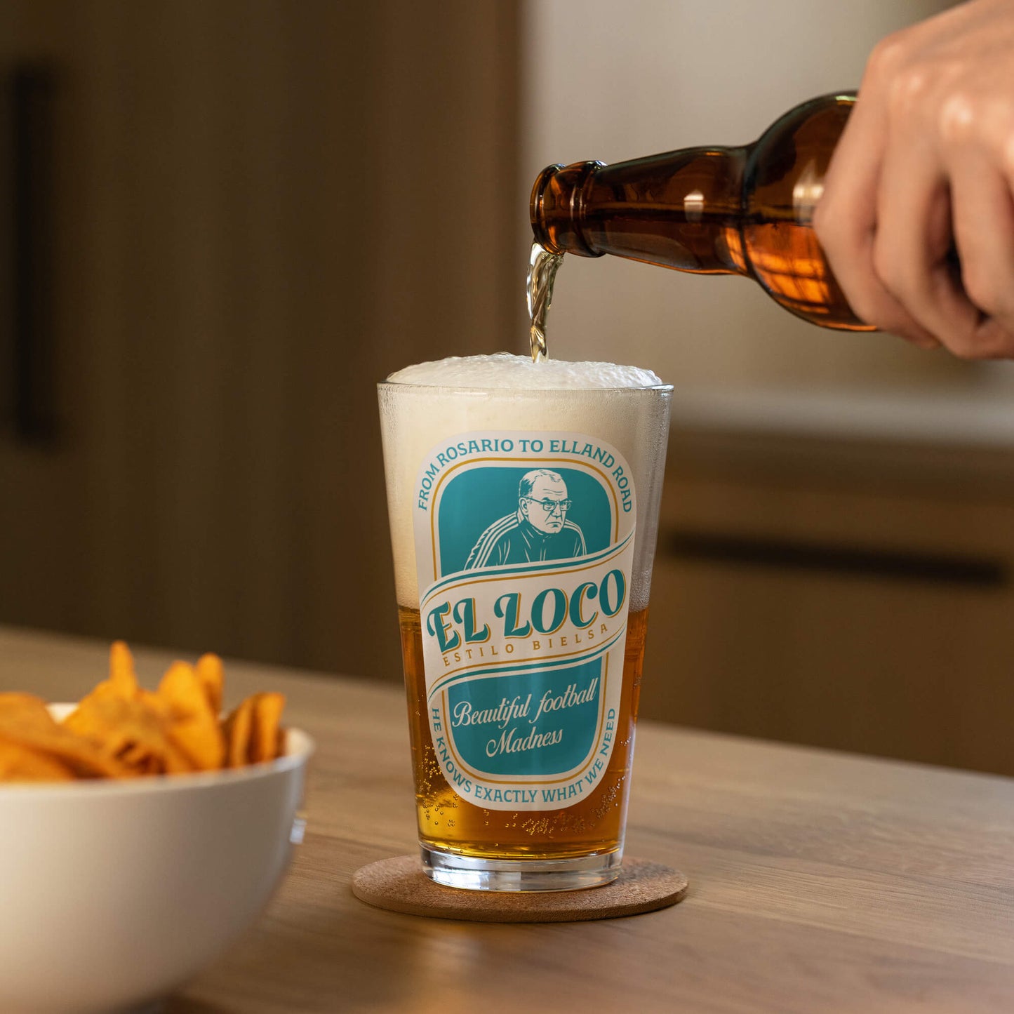 El Loco Beer Glass Poured