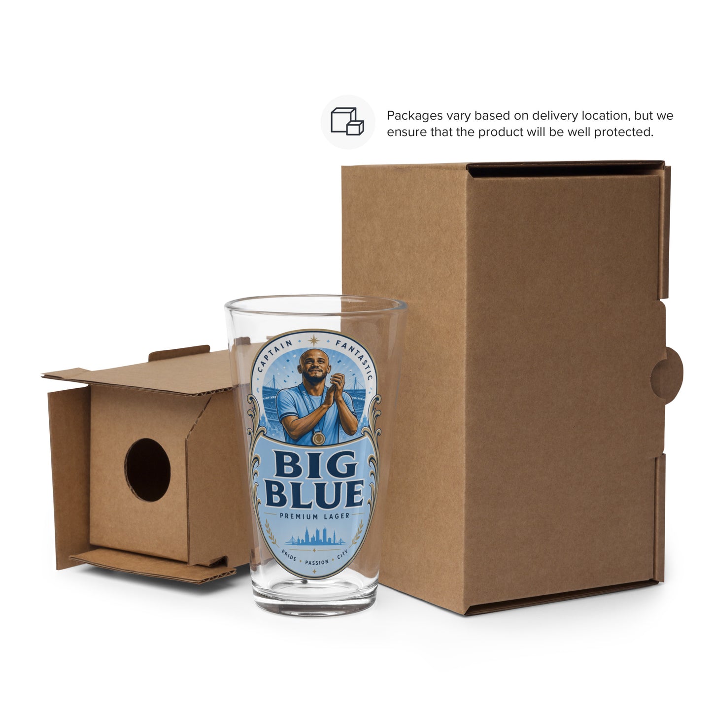 Big Blue Pint Glass