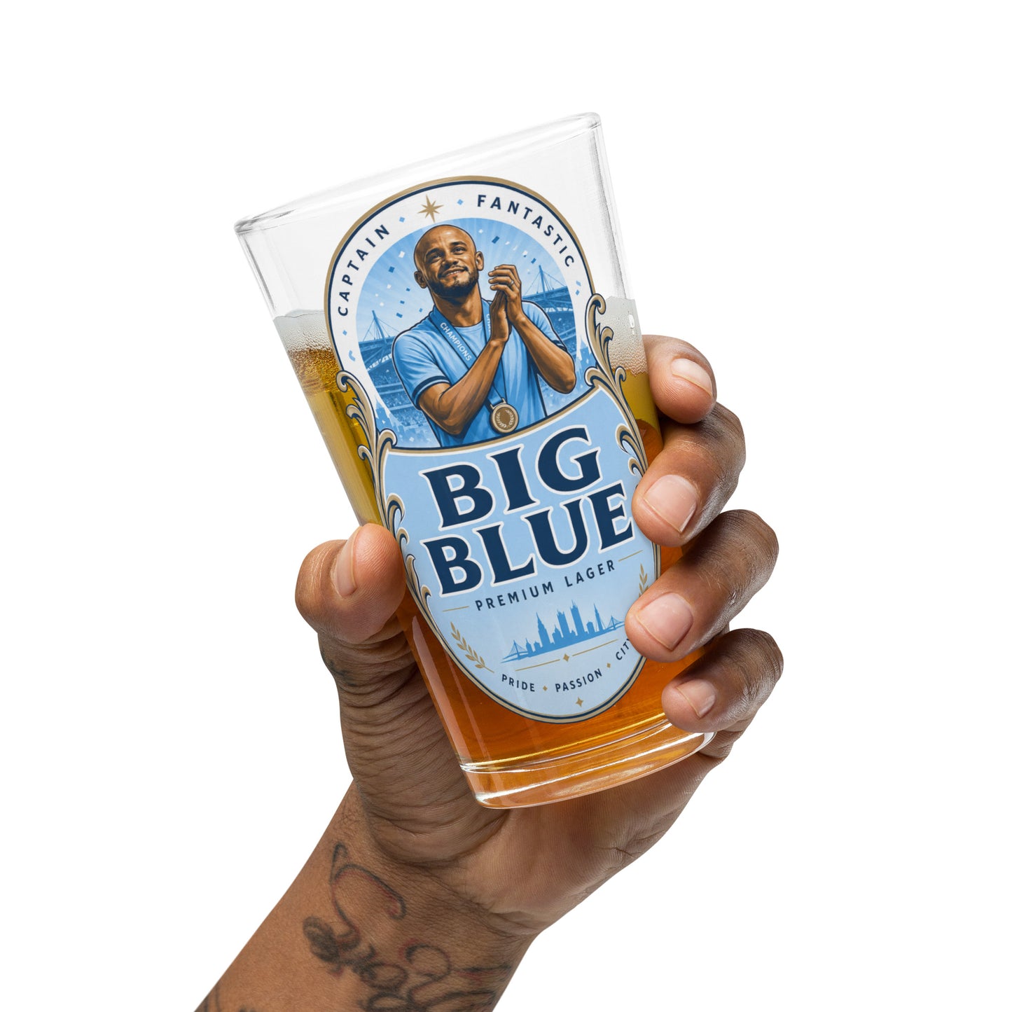 Big Blue Pint Glass