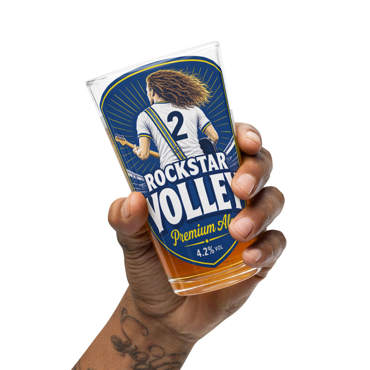 Rockstar Volley Pint Glass