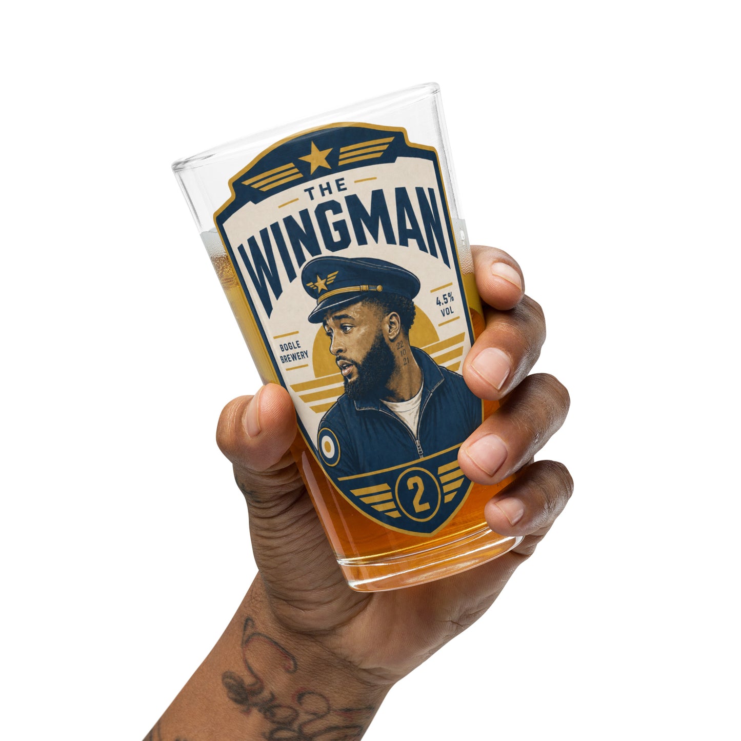 The Wingman Pint Glass