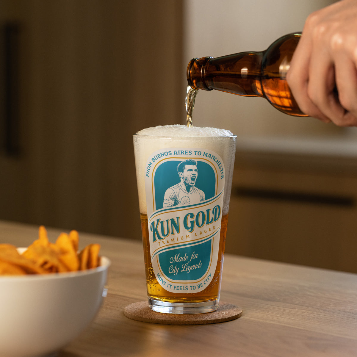 Kun Gold Pint Glass