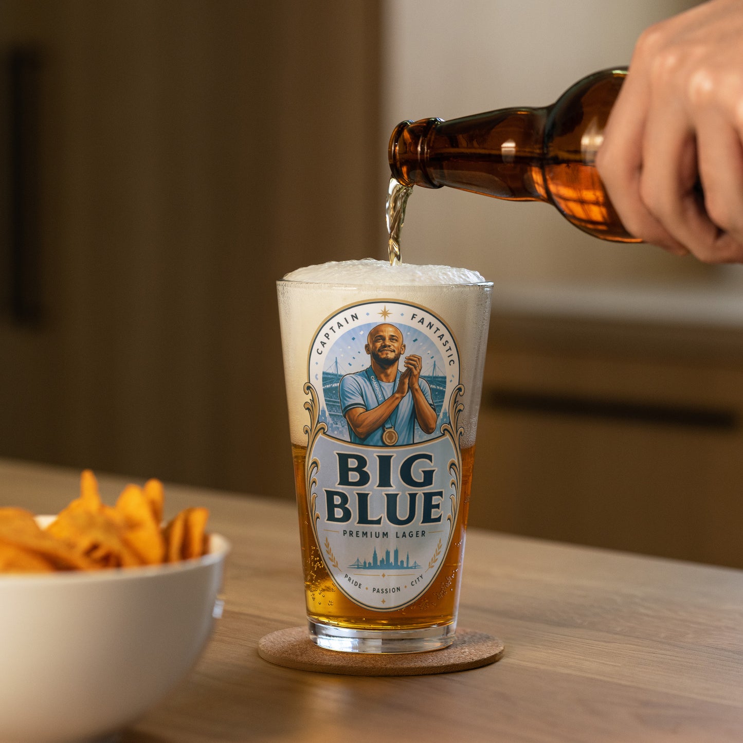 Big Blue Pint Glass