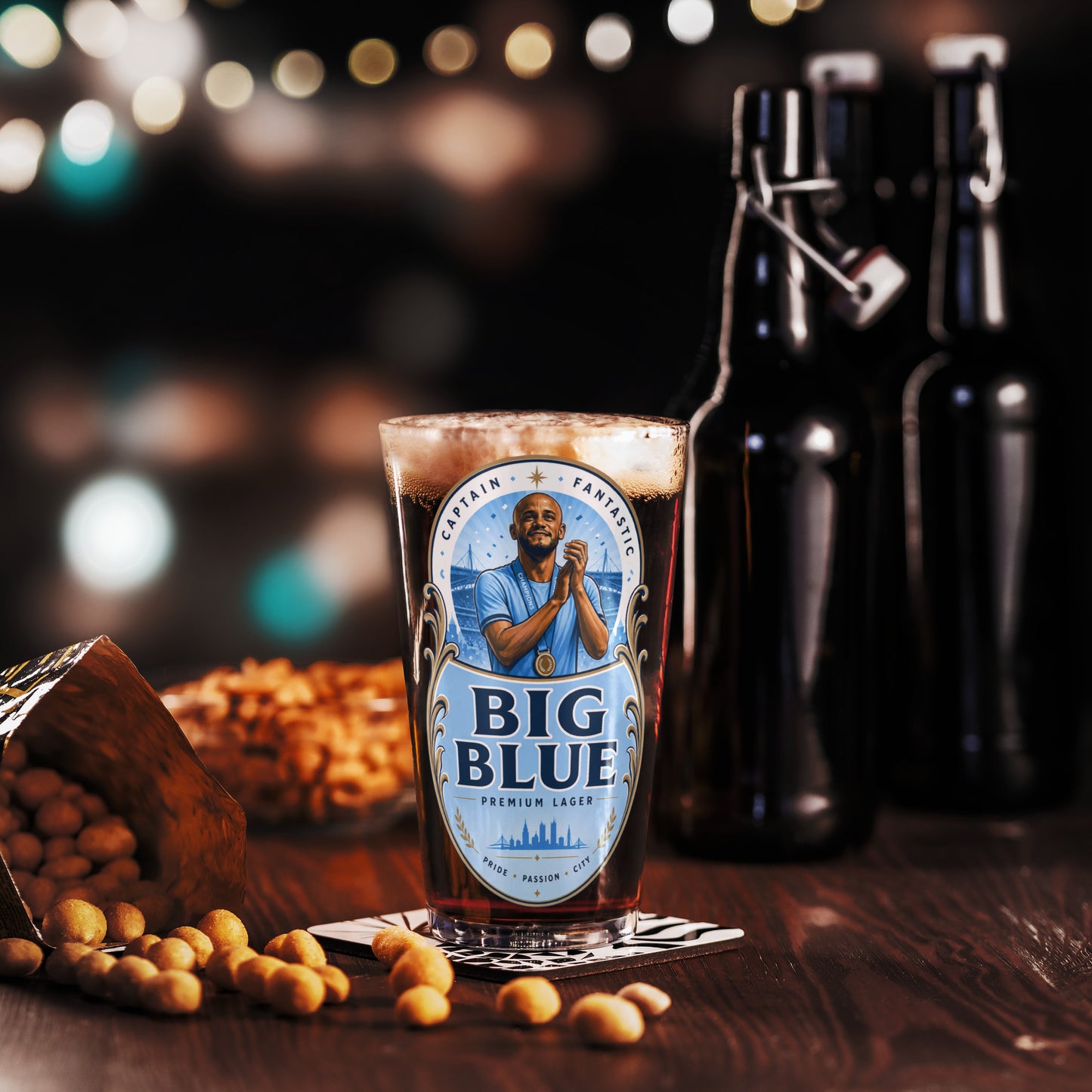 Big Blue Pint Glass