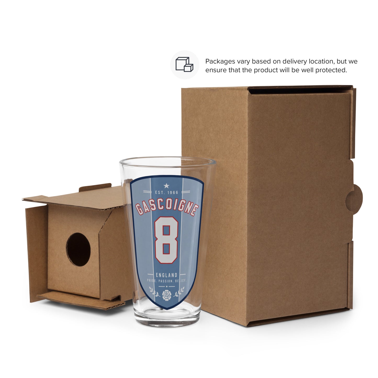 Paul Gascoigne England Pint Glass